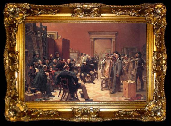 framed  Charles west cope RA The Council of the Royal Academy Selecting Pietures for the Exhibition, ta009-2